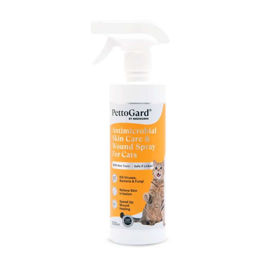 PettoGard Antimicrobial Skin Care & Wound Spray for Cats 500ml