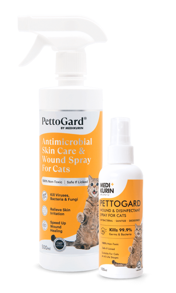 PettoGard Antimicrobial Skin Care & Wound Spray for Cats