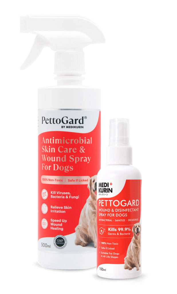 PettoGard Antimicrobial Skin Care & Wound Spray for Dogs