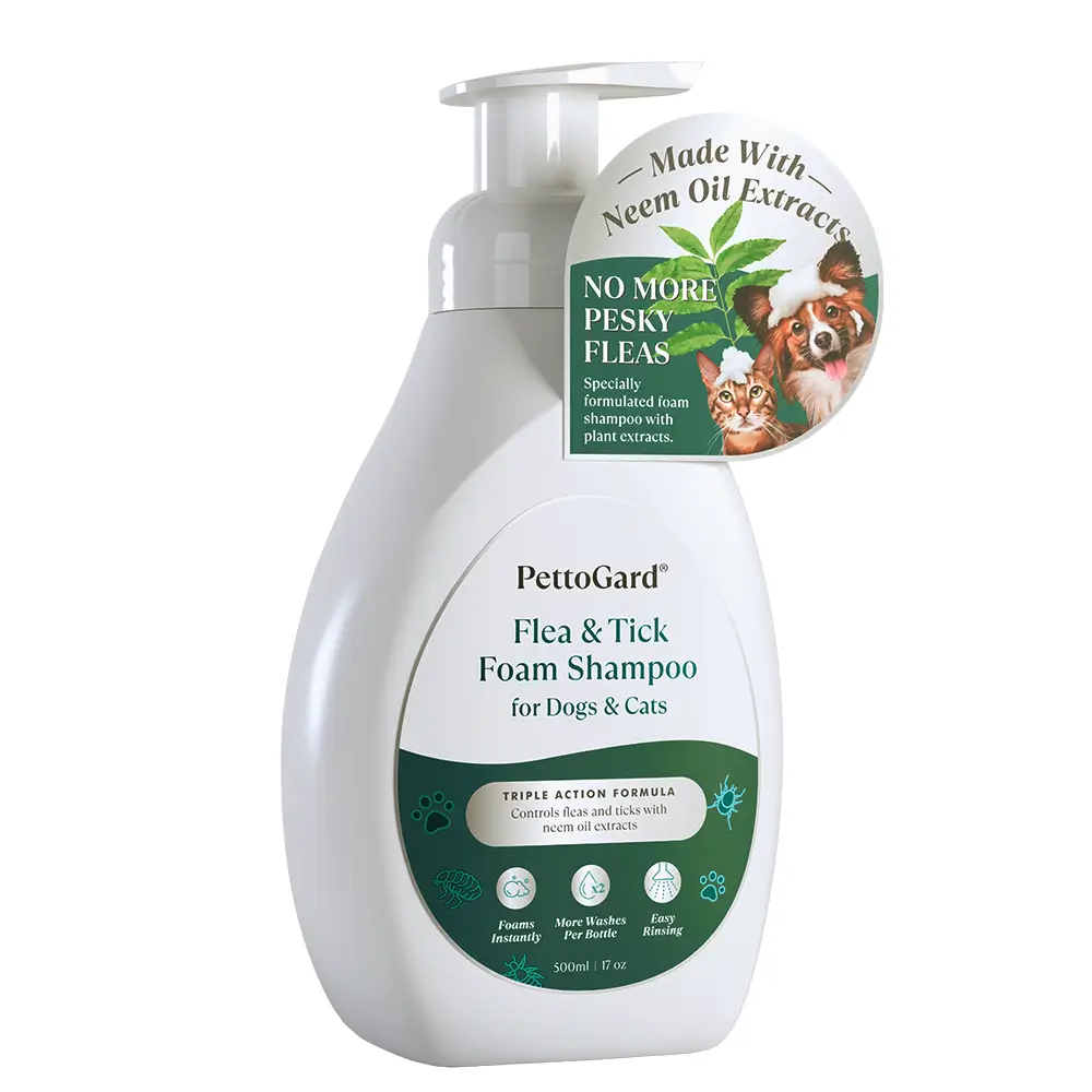 pettogard-2025-flea-&-tick-foam-shampoo-for-dogs-&-cats-side-500ml PettoGard Flea & Tick Foam Shampoo for Dogs & Cats 500ml