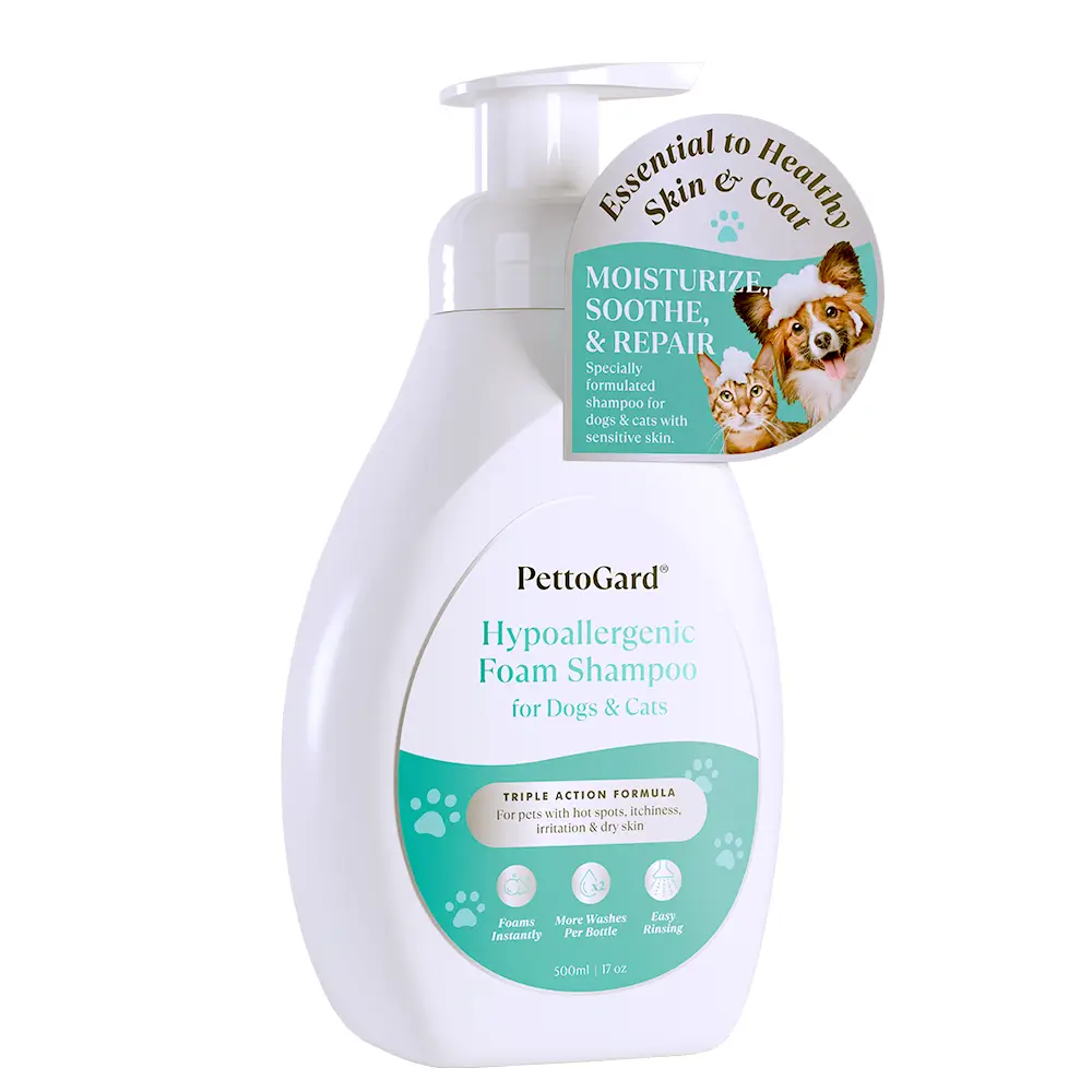 pettogard-hypoallergenic-foam-shampoo-for-dogs-&-cats-side-500ml