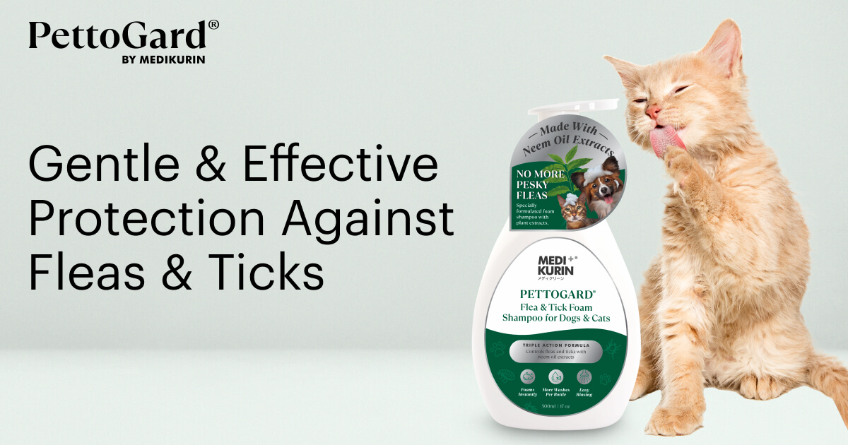 MEDIKURIN PettoGard Flea and Tick Foam Shampoo For Dogs and Cats