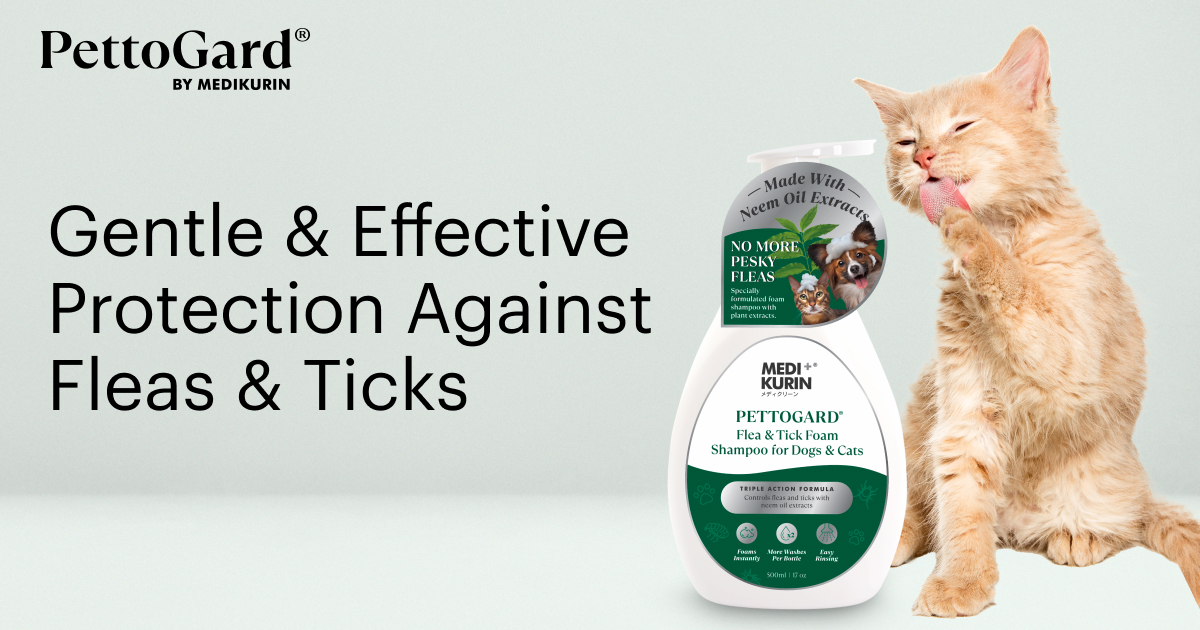 MEDIKURIN PettoGard Flea and Tick Foam Shampoo for Dogs and Cats