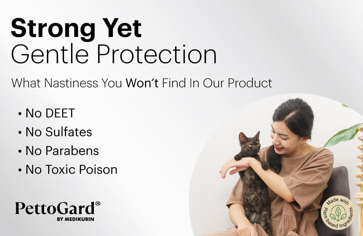 PettoGard Flea & Tick Spray for Cats & Dogs is non-toxic and DEET-free